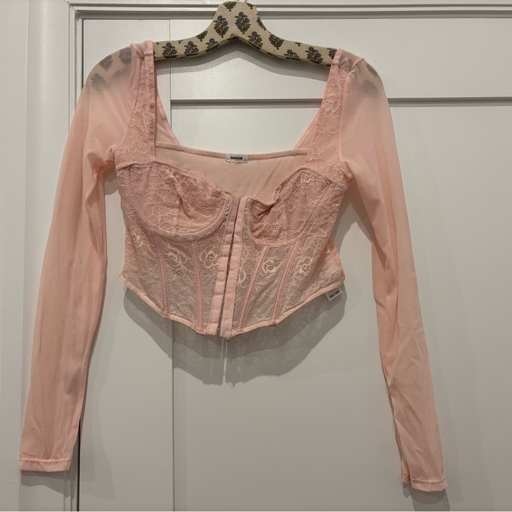 Garage Light Pink Lace Corset Blouse